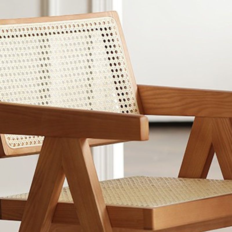 Contemporary Style Chair Arm Open Back Chair with Wood Legs for Home
