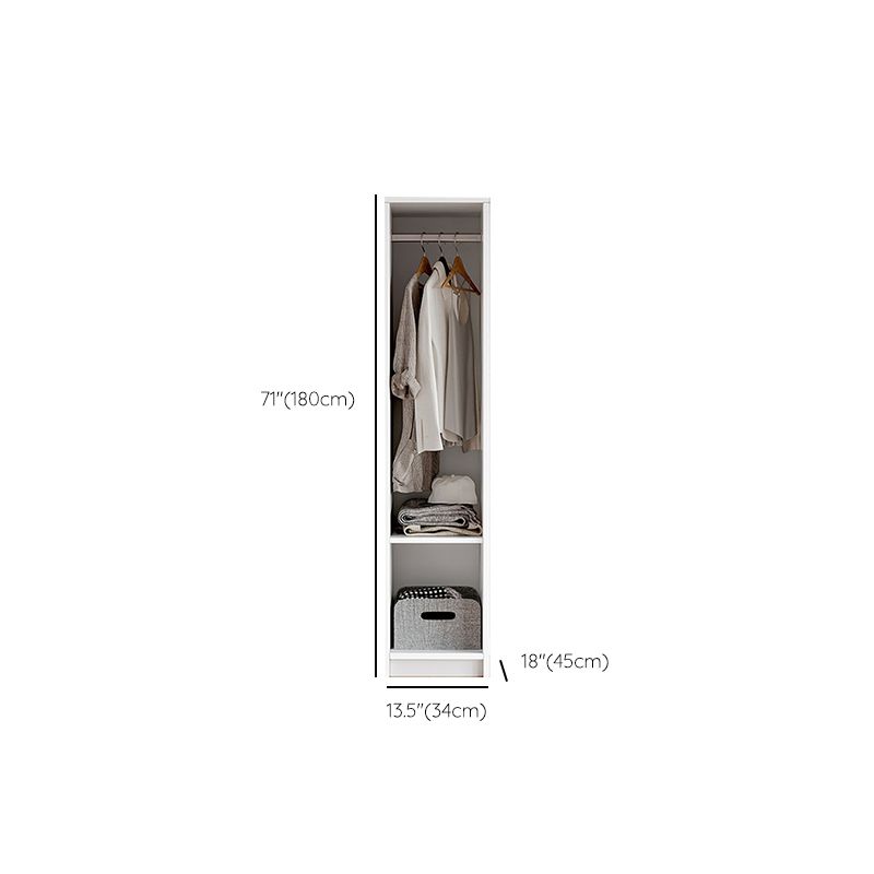 White Wardrobe Armoire with Shelves Engineered Wood Wardrobe Cabinet