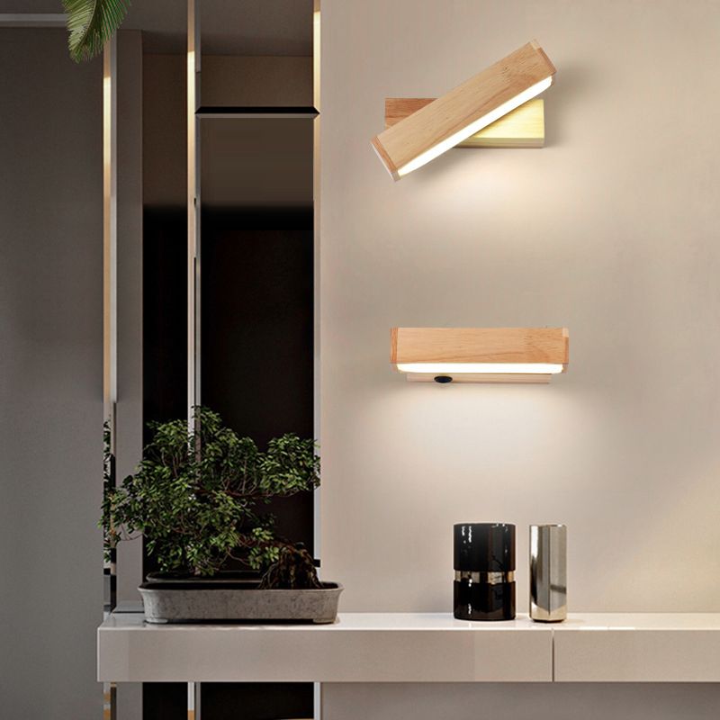 Wood Wall Sconce Light Modern Style Wall Sconce Lighting for Living Room