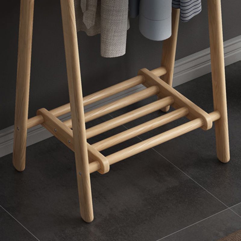 Contemporary Coat Hanger Solid Ash Wood Shelve Design Coat Rack for Living Room
