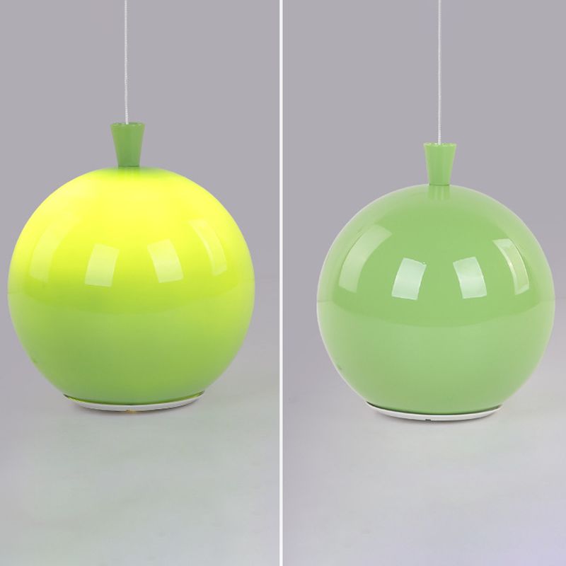 Balloon Kindergarten Flush Mounted Light Acrylic 1-Light Macaron Ceiling Light with Pull Cord