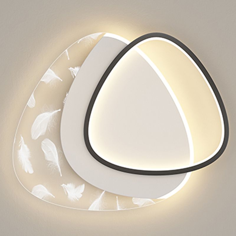 Plafonnier oblong en acrylique à montage encastré à LED en plumes à la mode moderne pour le salon