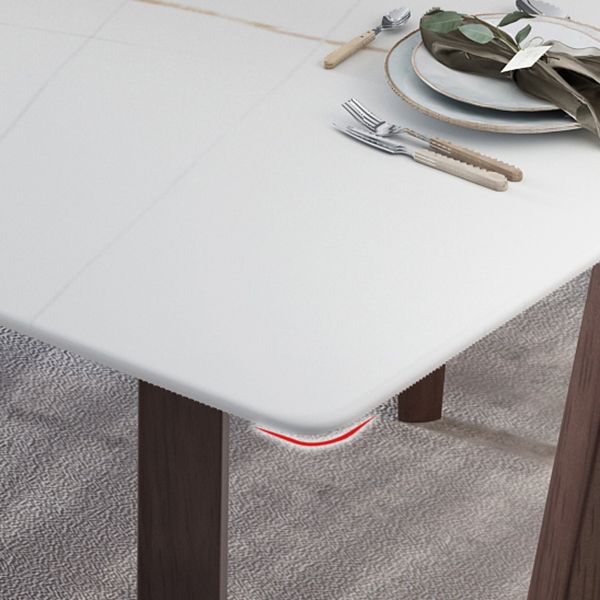 Sintered Stone White Top Table Industrial Trestle Base Table for Dining Room