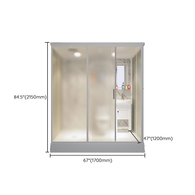 Rectangle Shower Stall Tempered Glass Shower Stall with Shower Base