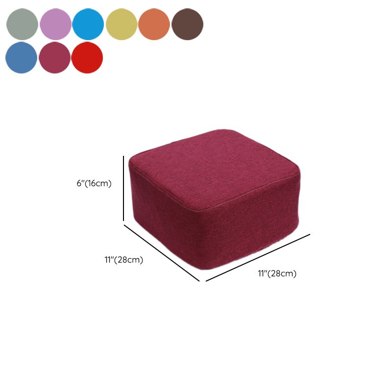 Contemporary Pouf Ottoman Fabric Upholstered Solid Color Square Ottoman