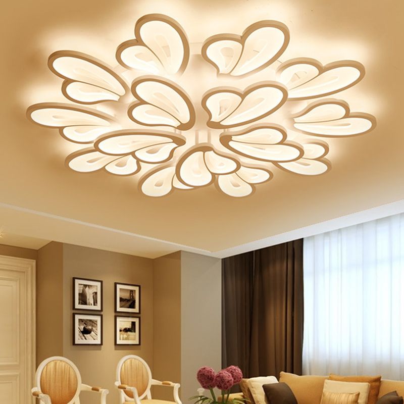 Weiße Deckenbeleuchtung moderne LED -Metall Deckenlampe für Wohnzimmer Schlafzimmer