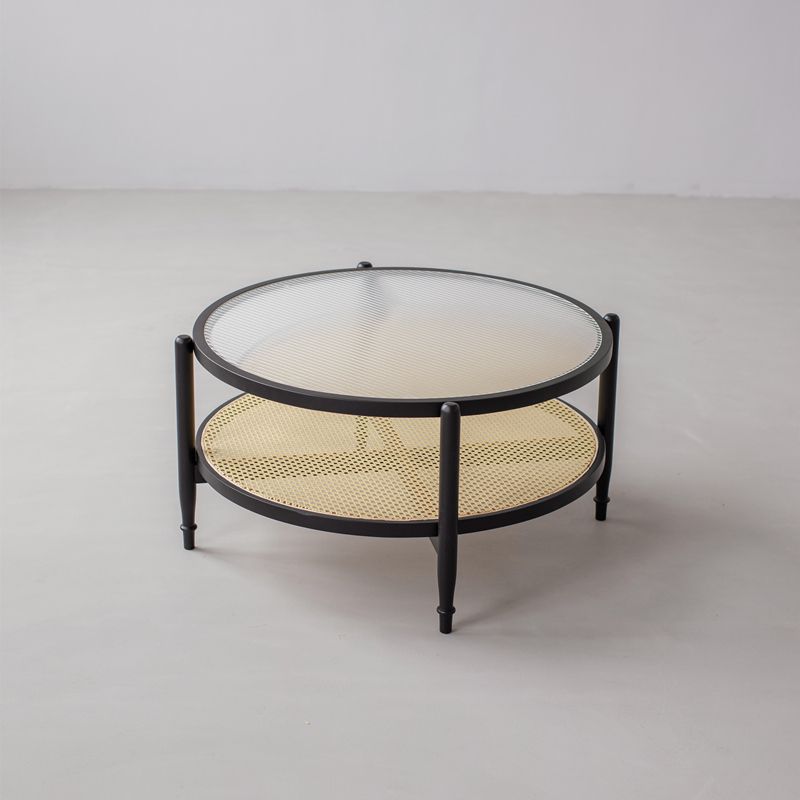 Tropical Coffee Table Solid Wood Black Coffee Cocktail Table