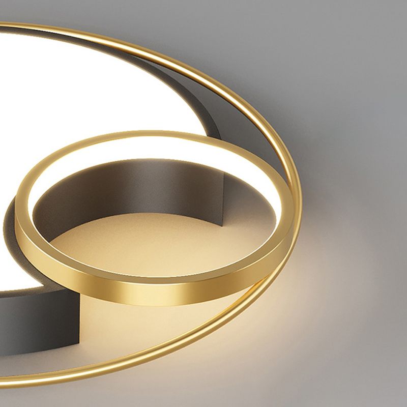 Geometric Flush Mount Fixture Contemporary Metal Ceiling Light in Black
