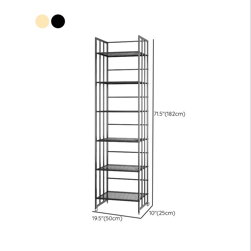Glam Antique Finish Shelf Bookcase Metal Frame Bookshelf with Rectangular Shelves