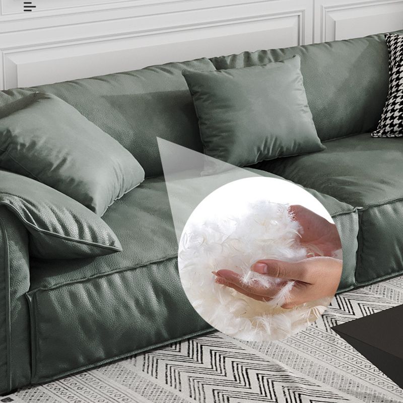 Contemporary Faux Leather Standard Sofa Pillow Top Arm Settee