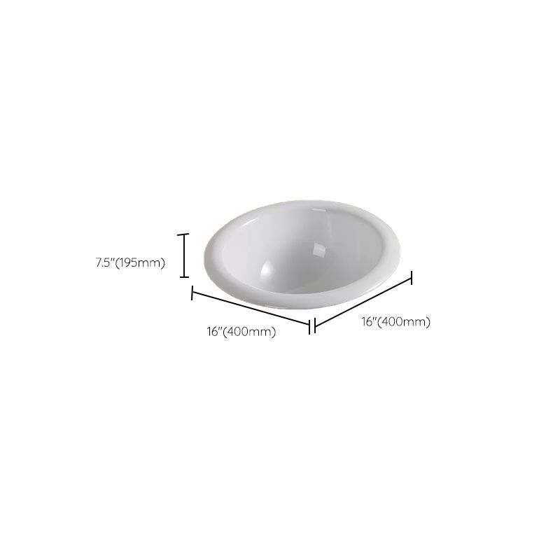 Contemporary Bathroom Sink with Pop-Up Drain Porcelain Oval-Shape Undermount Bathroom Sink