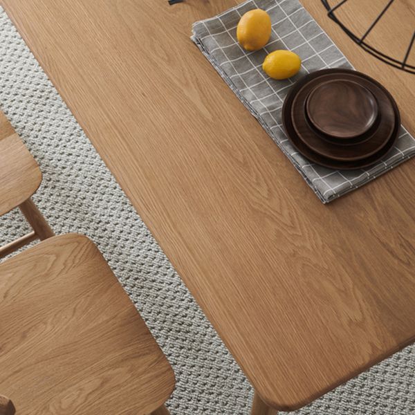 Rectangle Oak Wood Table in Nature Modern Dining Table with Wooden 4 Legs