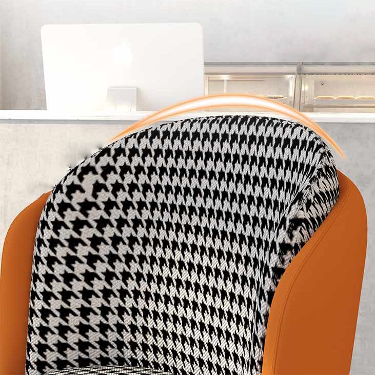 Glam Metal Dining Armless stoelen gestoffeerde linnen stof eetkamerstoel voor restaurant