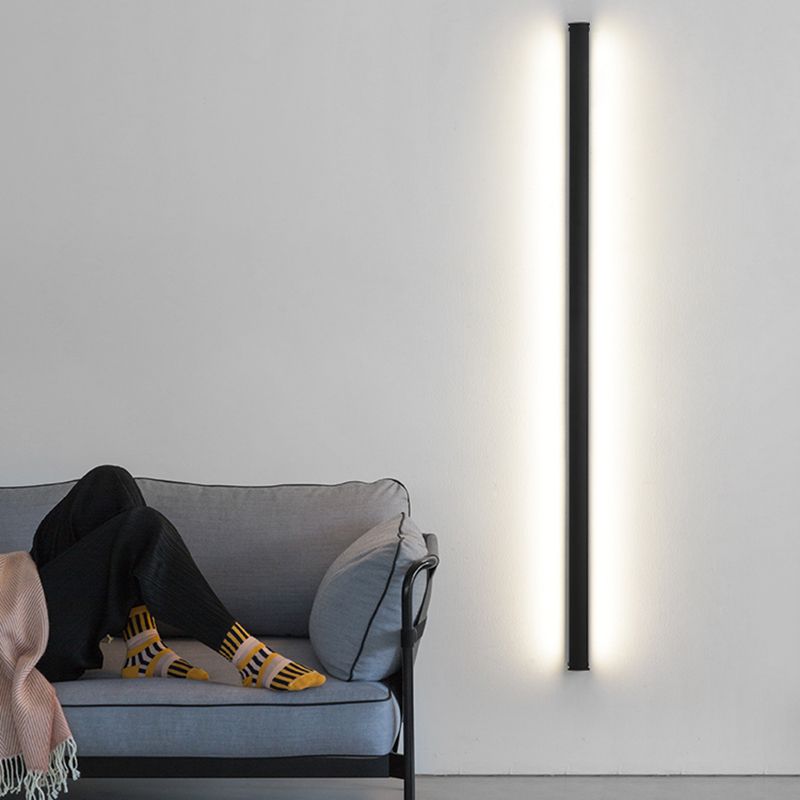 Linearer Wandleuchte moderne Metall 1 Lichtwand montieren Licht in Schwarz