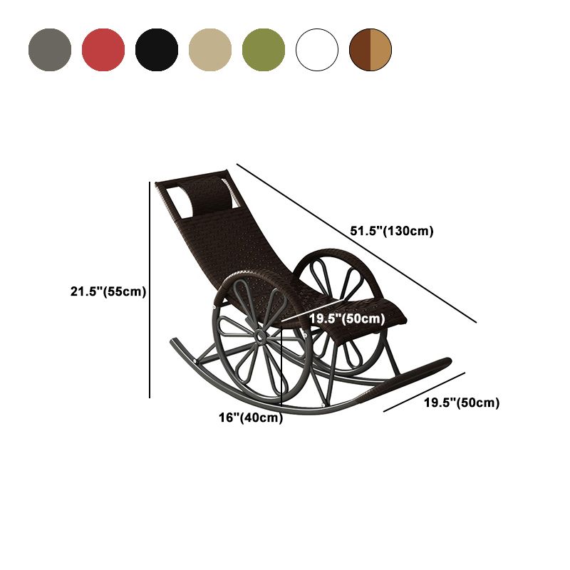 Modern Rocker Wicker Woven Rope with Pillow Recliner Chair for Living Room