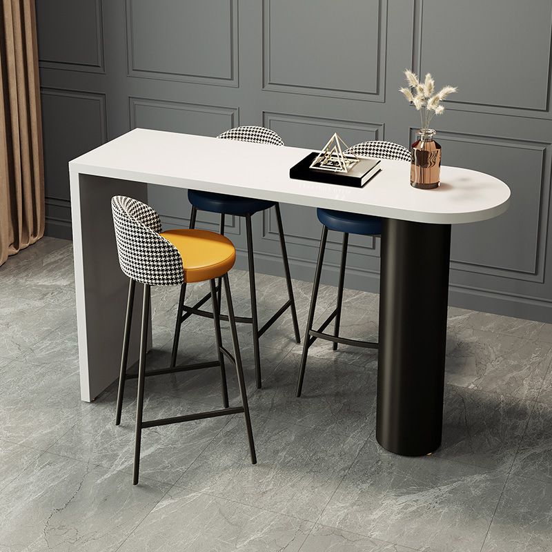 Modern Free Form Pub Table Set 1/3/4 Pieces Solid Wood Top Bar Table Set