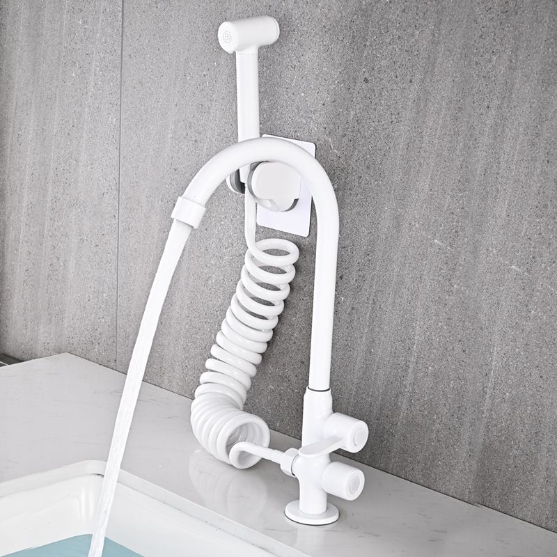 Single Cold Faucet Solid Color High Arc Deck Mounted Bathtub Faucet