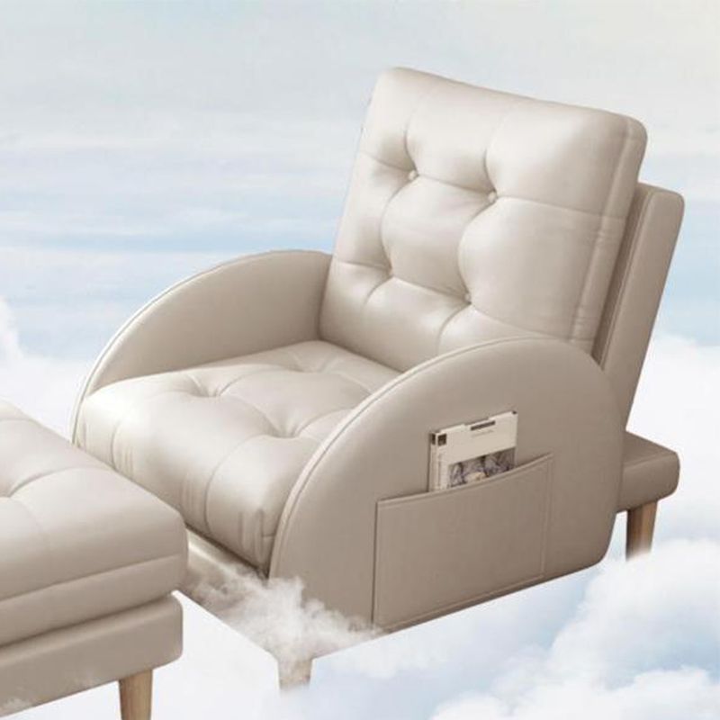 Modern Accent Chair Fabric/PU Chair With Tufted Back with 4 Legs Base