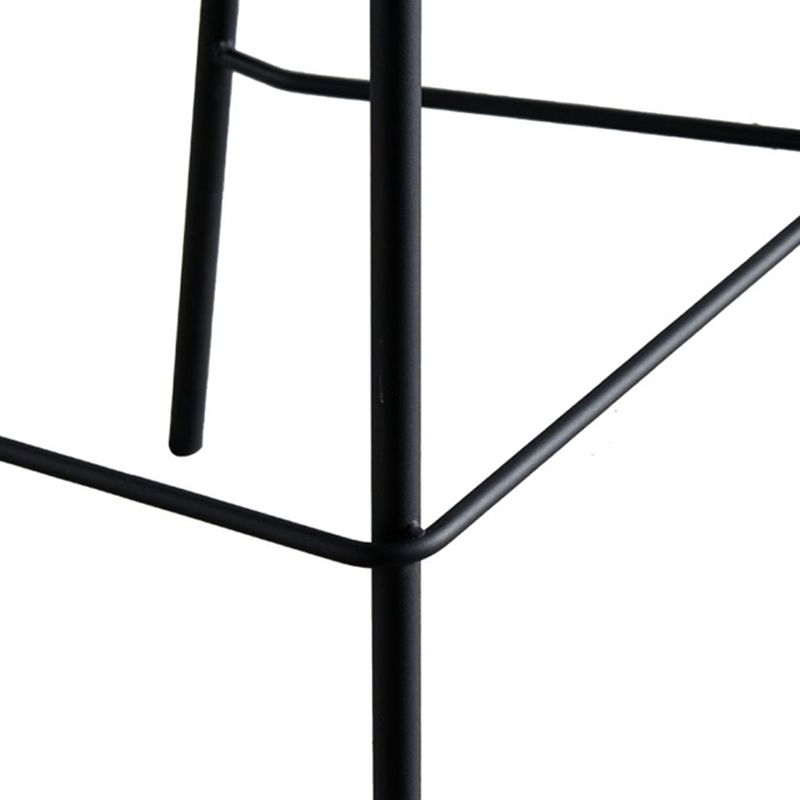 Modern Plastic Contoured Seat Footrest Metal Base Stool for Living Room