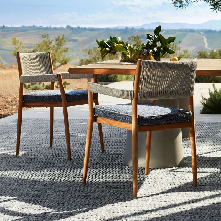 Rectangular Patio Dining Table Set 1/7 Pcs Metal Frame Patio Dining Table and Chairs