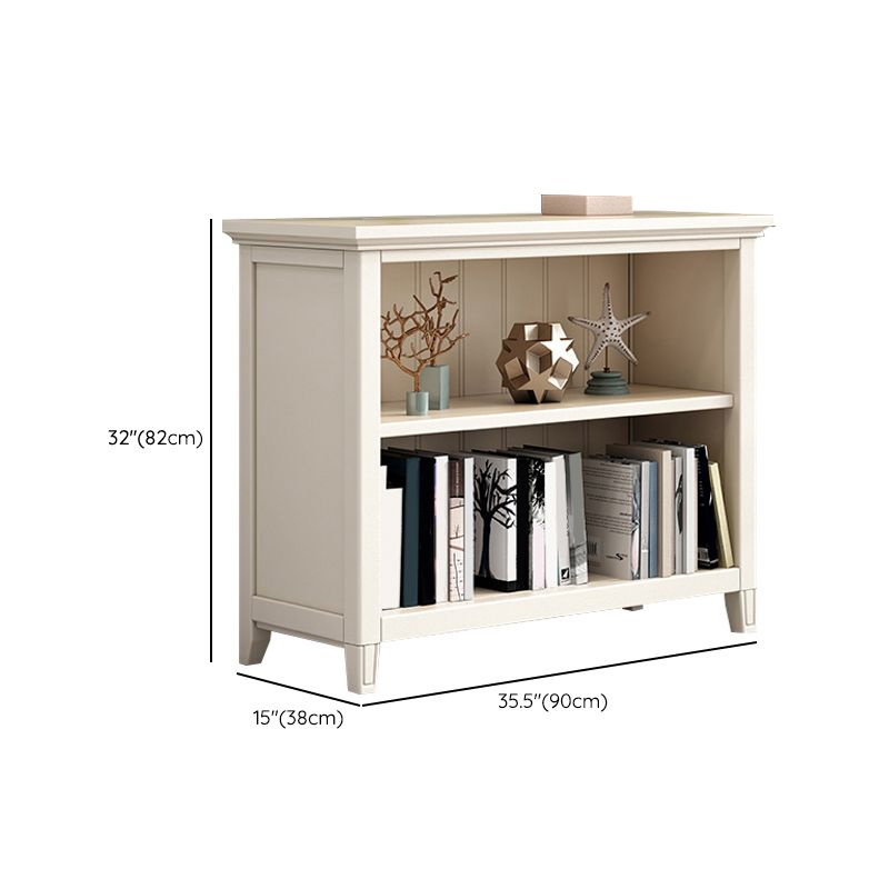 Scandinavian Closed Back Standard Bookshelf Wooden Bookcase in White