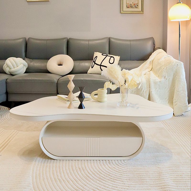 Slate Top Coffee or End Table Abstract Coffee Cocktail Table with Storage Drawers