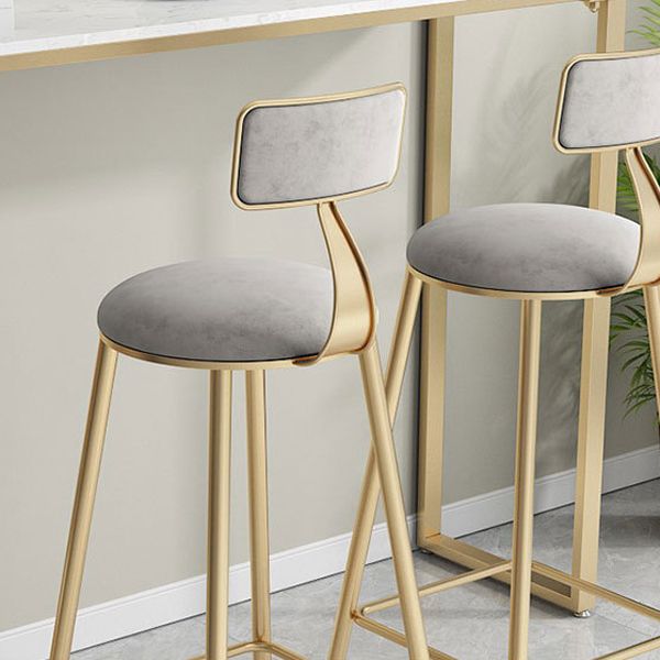 Contemporary Armless Dining Stools Metal Bar Stools with Cushion