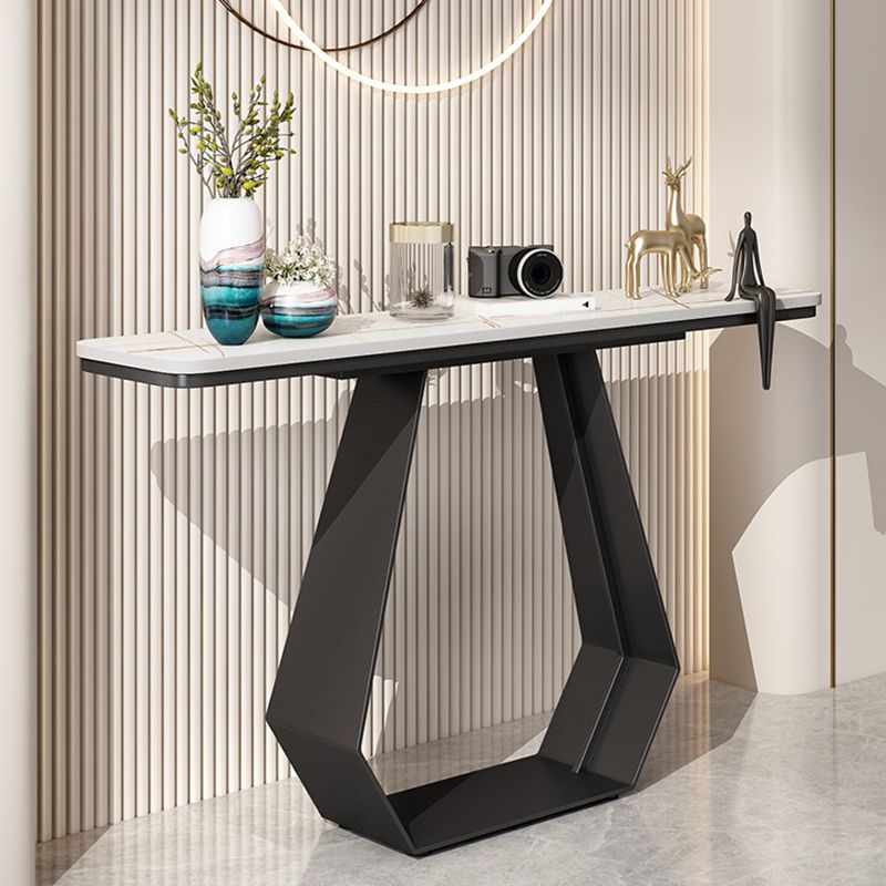 11" Wide Stone Contemporary Console Table Rectangle Accent Table