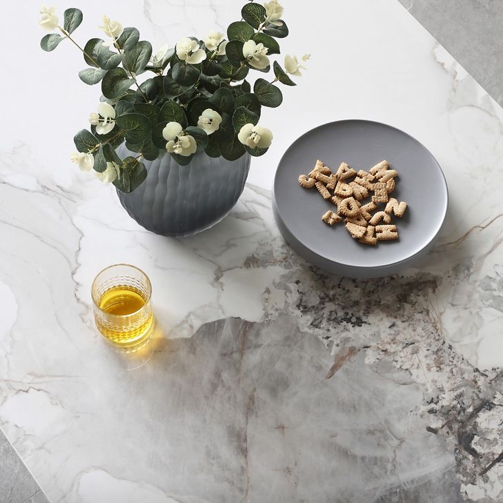 Rectangle 4 Legs Dining Table Modern Sintered Stone Dining Room Table