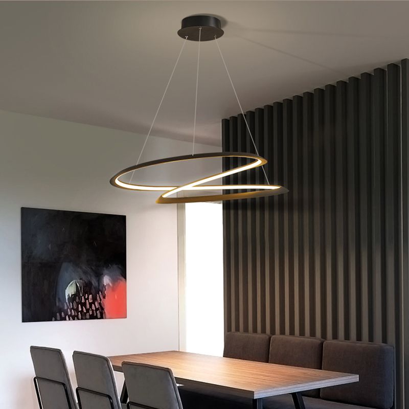Silicone LED Pendant Light in Modern Artistic Style Aluminium Linear Chandelier for Interior Spaces