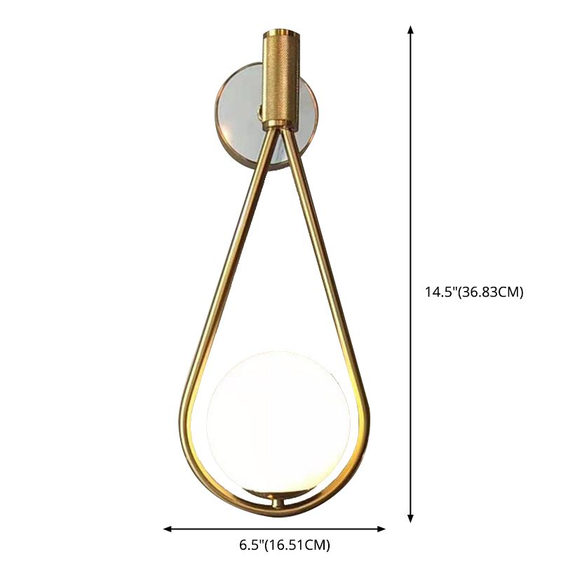 Modern Simplicity Droplet Wall Light Sconce Milk Glass Wall Light Fixtures for Bedroom