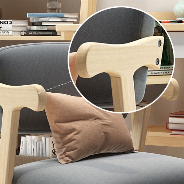 Silla de comedor de madera maciza con respaldo de apertura de cocina contemporánea