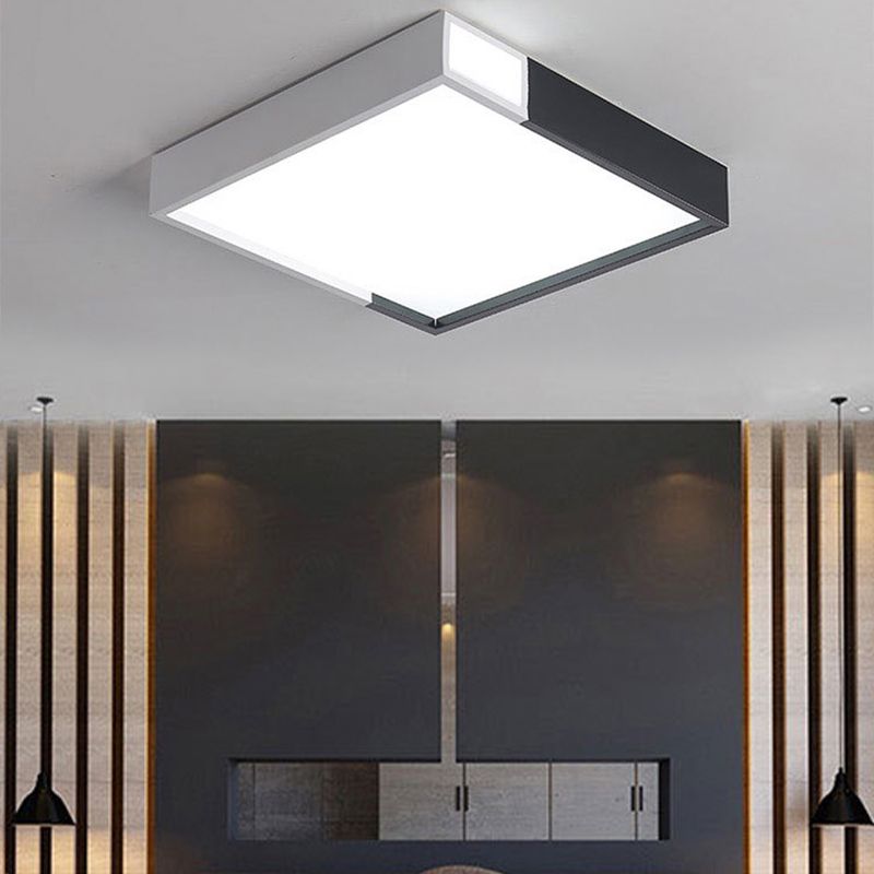 Lámpara de techo rectangular moderna con pantalla acrílica para sala de estar