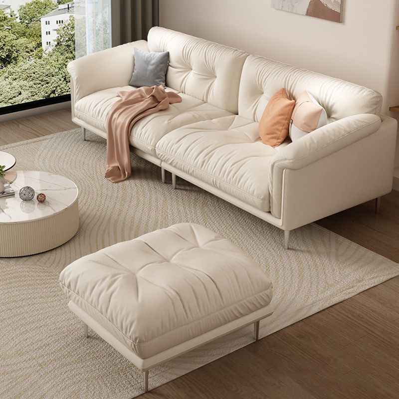 Modernistic Sofa Faux Leather Armless Sofa with Loose Back for Living Room