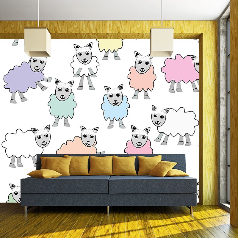 Pretty Cartoon Wall Mural Wallpaper Eco-friendly for Kids Bedroom