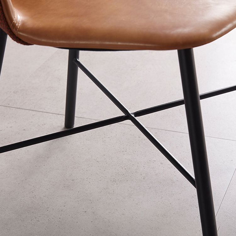 Chaise de style contemporain, chaises d'appoint sans accoudoirs avec pieds en métal pour cuisine