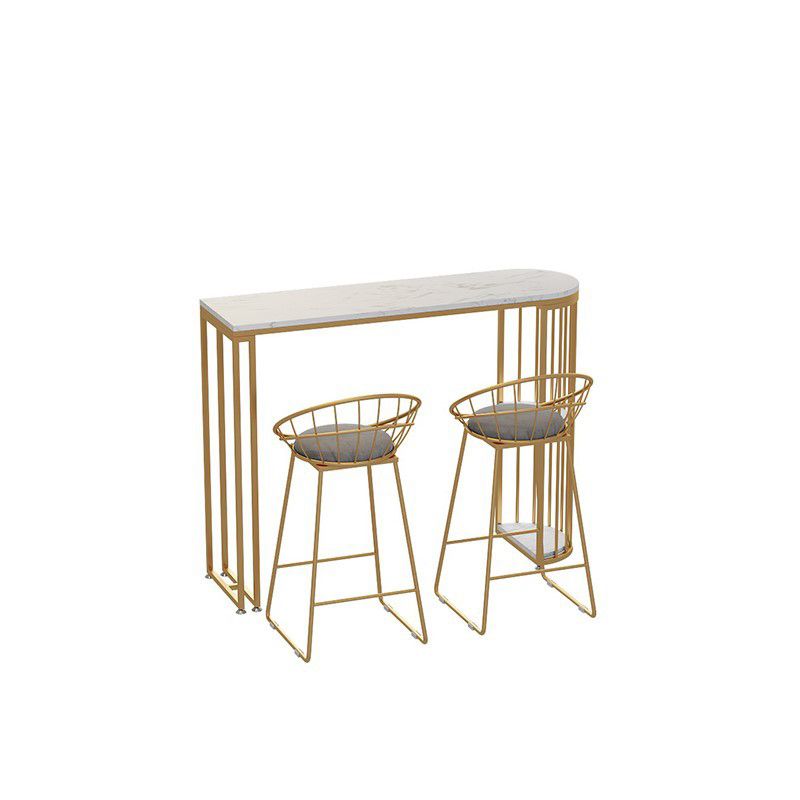 Specialty Pub Table Glam Bar Height Stone Table Bar Table for Indoor