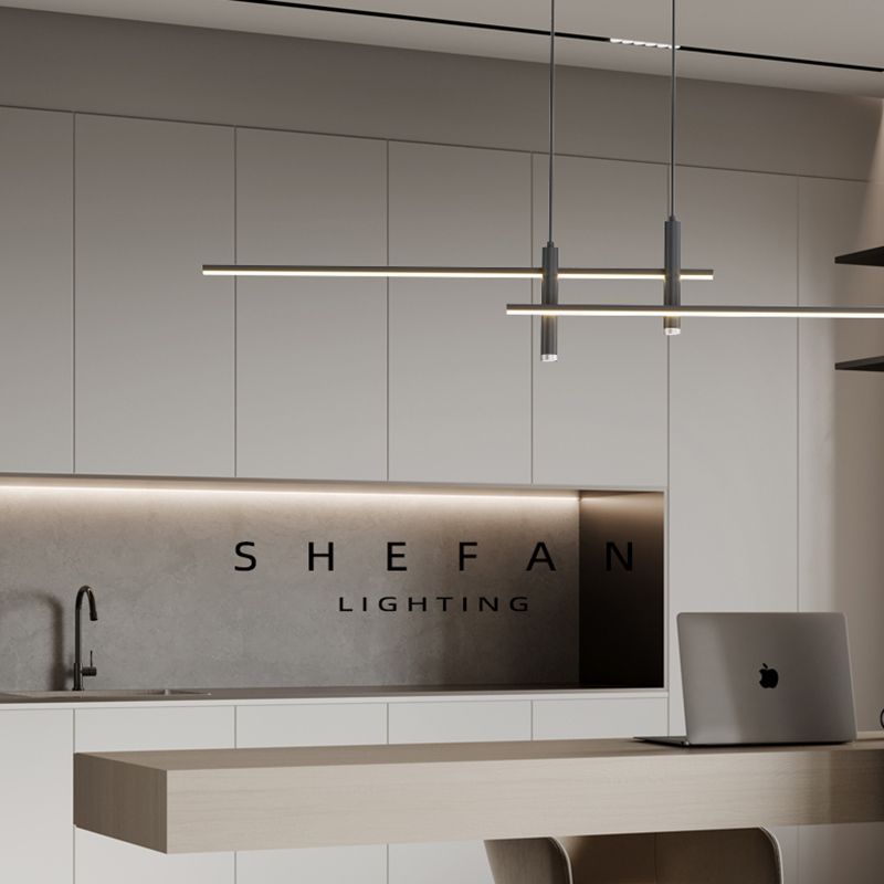 Modern Linear Island Chandelier Lights Metal Island Pendants