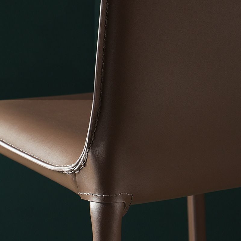 Modern Style Bar-stool Leather Counter Bar Stool with Metal Legs for Kitchen