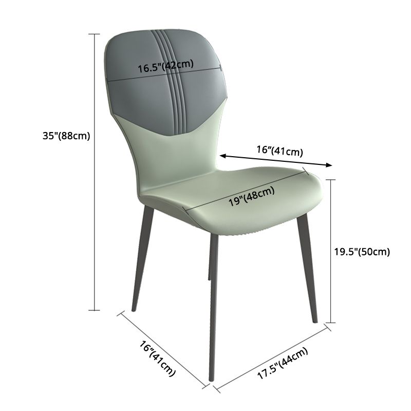 Contemporary Style Metal Dining Chairs Wingback Side Chairs for Kitchen