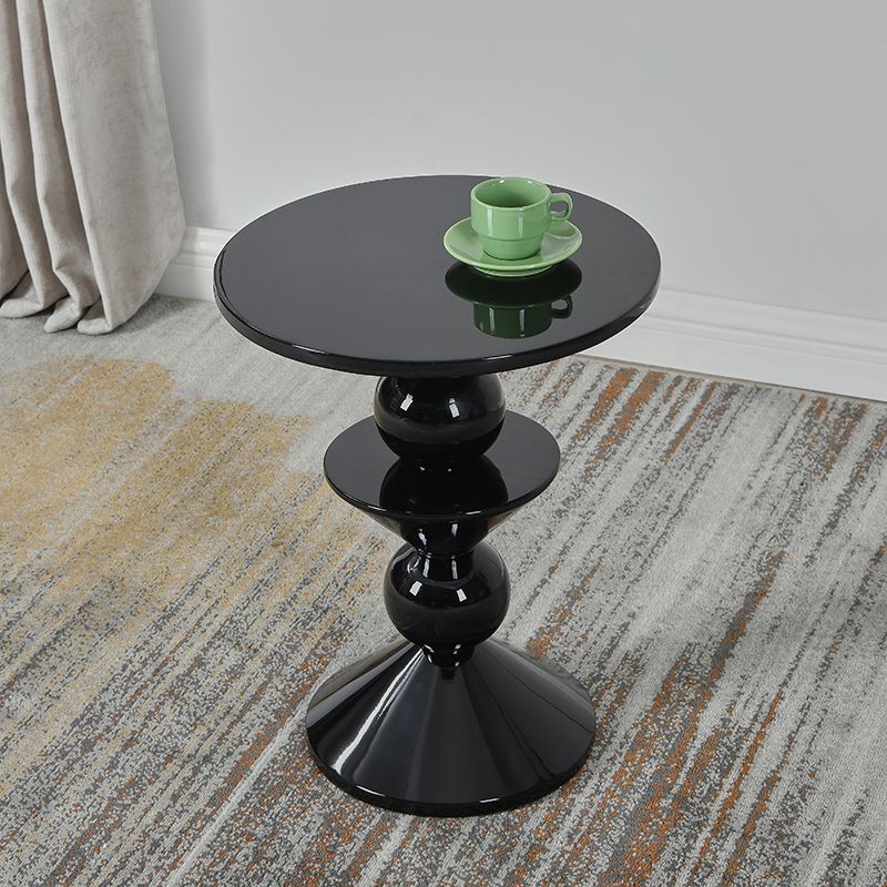 Contemporary End Table Wood Pedestal Round Living Room Side End Table