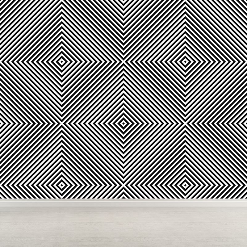 Contemporary Geometric Mural Wallpaper Square Illustration Wall Covering