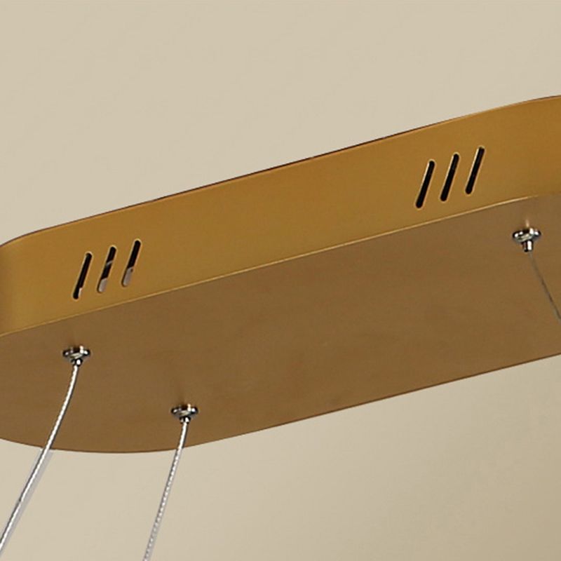 Modern Chandelier Linear Oval Island Lights 2 Light Metal Island Lighting Fixtures