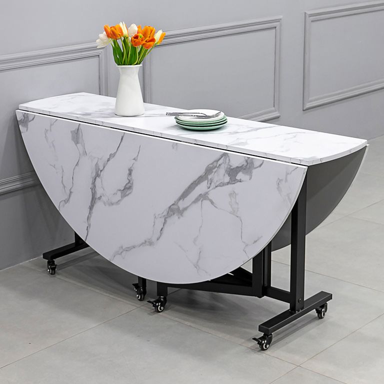 Mesa de comedor redonda Mesa base de caballete de estilo de mediados de siglo para el comedor