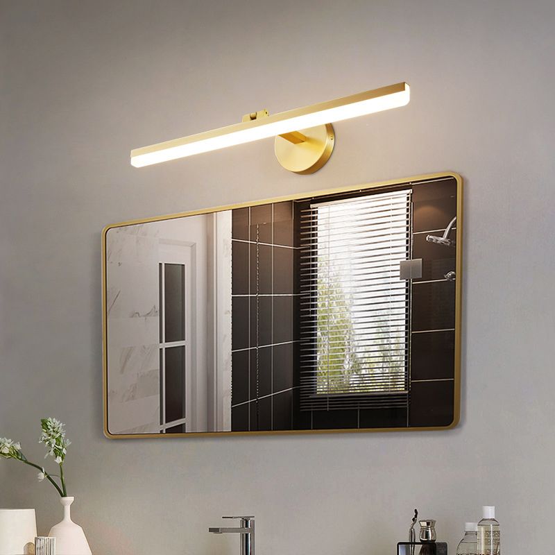 Minimalism Vanity Light Streamlined LED Bathroom Mirror Lamp in Gold