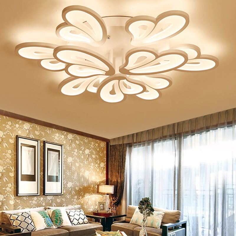 Weiße Deckenbeleuchtung moderne LED -Metall Deckenlampe für Wohnzimmer Schlafzimmer
