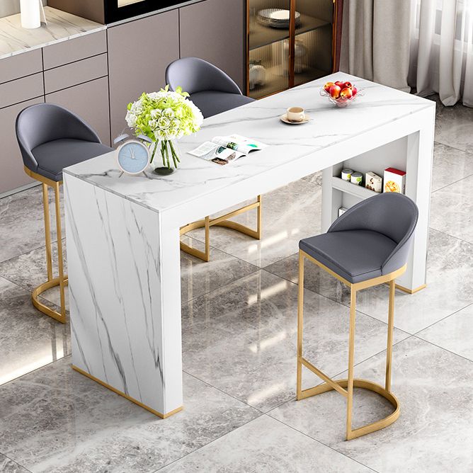 Modern Style Bar Counter Table Rectangle Stone Table for Kitchen