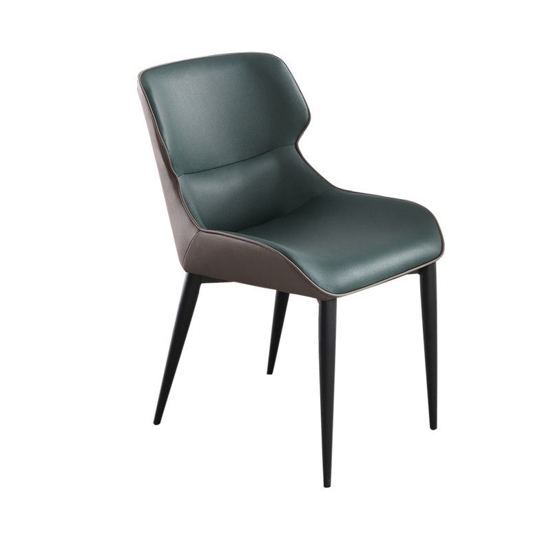 Sillón industrial para interiores, silla de comedor tapizada con respaldo de metal (juego de 2)