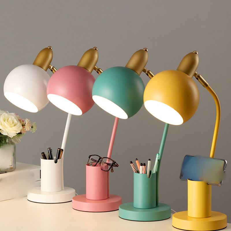 Contemporary Style Dome Table Lamp Metal 1-Light Nightstand Lamp