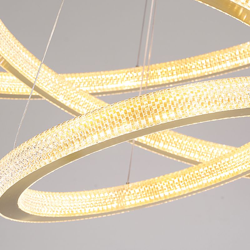 Multi -Layer -runde Schattenhänge hängender moderner Acryl -Anhänger Licht für Esszimmer